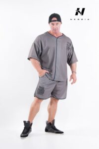 Pánské fitness šortky NEBBIA HARDCORE 302 - khaki