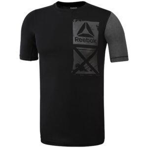 REEBOK Pánské kompresní tričko ACTVCHL GRAPHIC CO - černé
