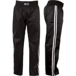 BLITZ Dětské saténové kalhoty Full Contact – černo/bílé
