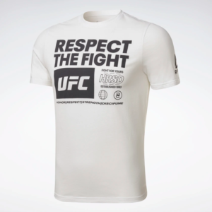 Pánské tričko REEBOK UFC FG TEXT TEE - bílé