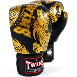 Boxerské rukavice TWINS SPECIAL FBGVL3 Dragon – black/gold